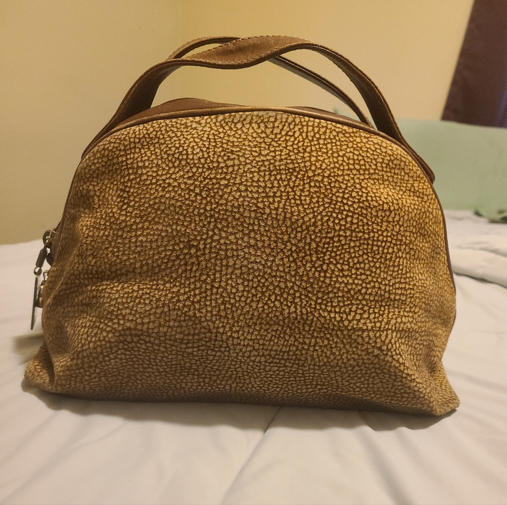 Borbonese Tan Textured Shoulder Bag